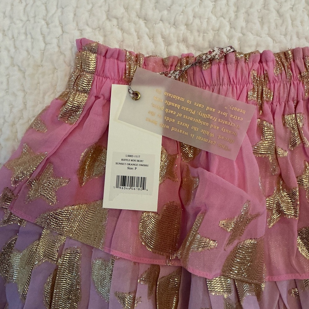 New- LoveShackFancy Ruffle Mini Skirt- size P - Picture 3 of 4